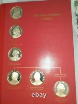 Kings & Queens of England Sterling Silver Medal Set 44 Pcs. From Franklin Mint