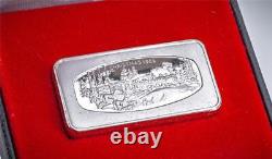 LOT OF 4 FRANKLIN MINT 2OZ STERLING SILVER CHRISTMAS INGOTS 1984-88 withBOXES/COAs