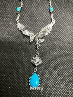 Ladies Harley Davidson / Franklin Mint Eagle STERLING SILVER Turquoise Necklace