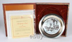 Limited Edition 1974 Franklin Mint Sterling Silver Thanksgiving Plate with COA