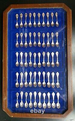 Limited Edition Franklin Mint 50 State Birds Sterling Silver Miniature Spoon Set