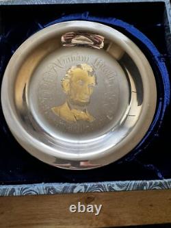 Limited Edition Franklin Mint Abe Lincoln Solid Sterling Silver With24k Gold