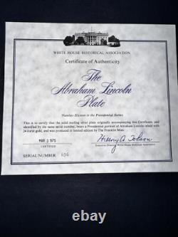 Limited Edition Franklin Mint Abe Lincoln Solid Sterling Silver With24k Gold