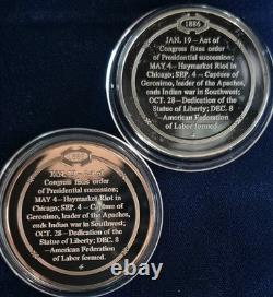Lot (1) Sterling. 925 Silver & (1) Bronze Franklin Mint Hist of US 1886 See Desc