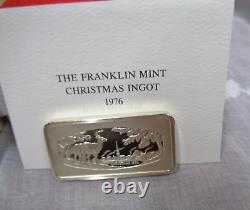 Lot/3 THE FRANKLIN MINT Sterling Silver 500 Ingots CHRISTMAS 1974, 1975, 1976