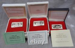 Lot/3 THE FRANKLIN MINT Sterling Silver 500 Ingots CHRISTMAS 1977, 1978, 1979