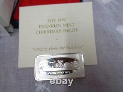 Lot/3 THE FRANKLIN MINT Sterling Silver 500 Ingots CHRISTMAS 1977, 1978, 1979