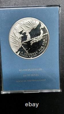 Lot Of 2 China Coins & A Sterling Silver Franklin Mint Journey For Peace Medal