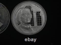 Lot Of 2 Sterling Silver. 925 Rounds 57.7 Grams Proof Richard Stockton OK State