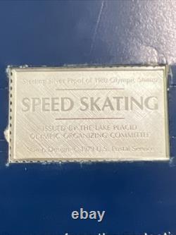 Lot Of 5 Franklin Mint 1980 US Olympic Sterling Proof Silver Stamp, Lake Placid