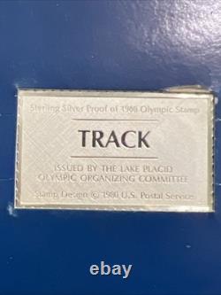 Lot Of 5 Franklin Mint 1980 US Olympic Sterling Proof Silver Stamp, Lake Placid