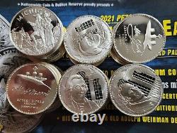 Lot Of 66 Franklin Mint Sterling Silver Proof Medals Over 64 Troy Oz Of Silver