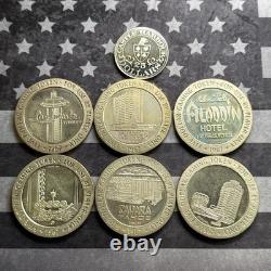 Lot Of 7 Sterling Silver Gaming tokens by Franklin Mint
