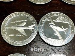 Lot Of Ten (10) Sterling Silver United States Army Air Navy Medal Coins