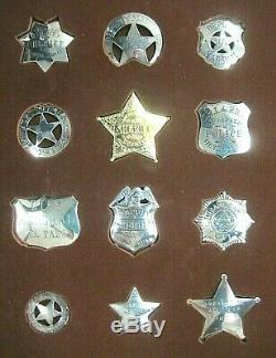 Lot of 12 Sterling Silver Collectible 1987 Franklin Mint Western Lawmen Badges