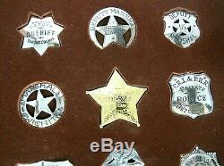 Lot of 12 Sterling Silver Collectible 1987 Franklin Mint Western Lawmen Badges