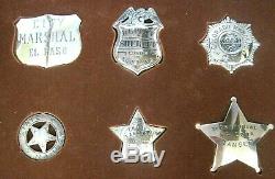 Lot of 12 Sterling Silver Collectible 1987 Franklin Mint Western Lawmen Badges