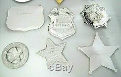 Lot of 12 Sterling Silver Collectible 1987 Franklin Mint Western Lawmen Badges