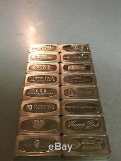 Lot of 16 Franklin Mint 1000 Grain Solid Sterling Silver Bars