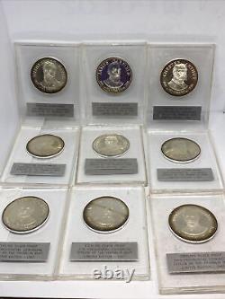 Lot of 35 Sterling Silver Proof Presidential Coin Medals Franklin Mint Limited