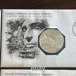 Lot of 4 1972 Franklin Mint Great Historic Sites Proof Silver Medal. 925 Silver