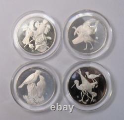 (Lot of 4) 1974 Franklin Mint Roberts Birds 925 Sterling Silver Proof Art Medals