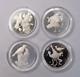 (lot Of 4) 1974 Franklin Mint Roberts Birds 925 Sterling Silver Proof Art Medals