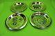 Lot Of 4, Franklin Mint Norman Rockwell Sterling Silver Xmas Plates, 1972-75