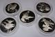 (lot Of 5) 1973 Franklin Mint Roberts Birds 925 Sterling Silver Proof Art Medals