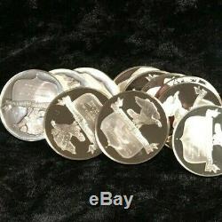 Lot of 54 Franklin Mint. 925 Sterling Silver Proof Postmasters Medals