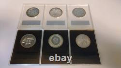 Lot of 6 1970's Franklin Mint Silver Christmas Holiday Proof Medals in holders