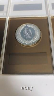 Lot of 6 1970's Franklin Mint Silver Christmas Holiday Proof Medals in holders