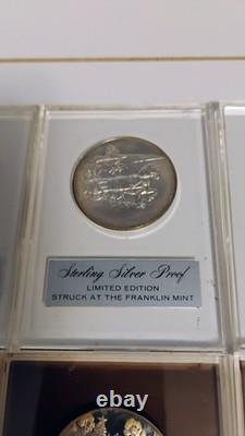 Lot of 6 1970's Franklin Mint Silver Christmas Holiday Proof Medals in holders