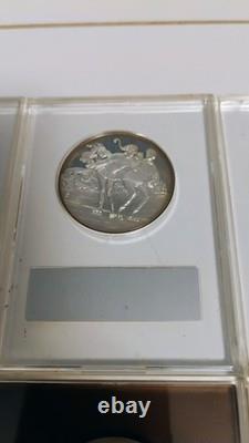 Lot of 6 1970's Franklin Mint Silver Christmas Holiday Proof Medals in holders