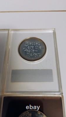 Lot of 6 1970's Franklin Mint Silver Christmas Holiday Proof Medals in holders