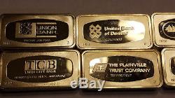 Lot of 6 Franklin Mint Sterling Silver. 925 2.2 oz each Silver Bank Union Bars