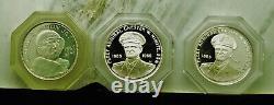 Lot of Three 925 Sterling Silver Franklin Mint Art Rounds 1 Patton & 2 Nemitz
