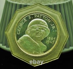 Lot of Three 925 Sterling Silver Franklin Mint Art Rounds 1 Patton & 2 Nemitz
