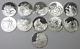 Lot X 11 Genius Of Michaelangelo Franklin Mint. 925 Sterling Silver Art Rounds