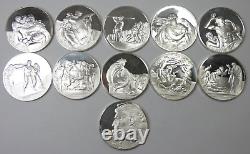 Lot x 11 Genius of Michaelangelo Franklin Mint. 925 Sterling Silver Art Rounds