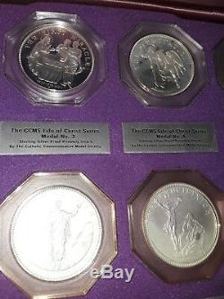 MAKE OFFER Life Christ 12 Sterling Silver Medals Franklin Mint catholic comm