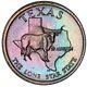 Ms68 1969 Franklin Mint Mini Texas Silver Medal, Pcgs Trueview- Rainbow Toned