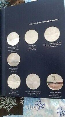 Medallic History Of Dentistry Sterling Silver 50 Medals Rare Set-449 Mintage
