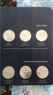 Medallic History Of Dentistry Sterling Silver 50 Medals Rare Set-449 Mintage