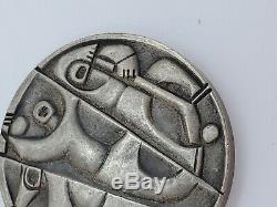 Mid Century 1971 B. Helleberg Franklin Mint Solid Sterling Silver Medallion