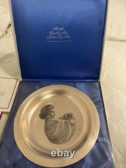 Mother and Child 1972 Franklin Mint Sterling Silver Plate By Irene Spencer