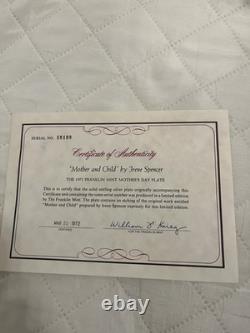 Mother and Child 1972 Franklin Mint Sterling Silver Plate By Irene Spencer