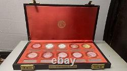 N. C. S. Sterling silver 1oz. 61st-70th SET Franklin Mint Famous Americans with box