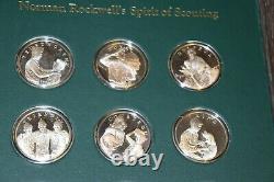 NORMAN ROCKWELL'S SPIRIT OF SCOUTING STERLING SILVER PROOF 12 COIN SET WithFRAME