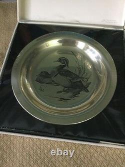 NOS Sterling Silver The Wood Duck Plate By The Franklin Mint 5.1 Ozt